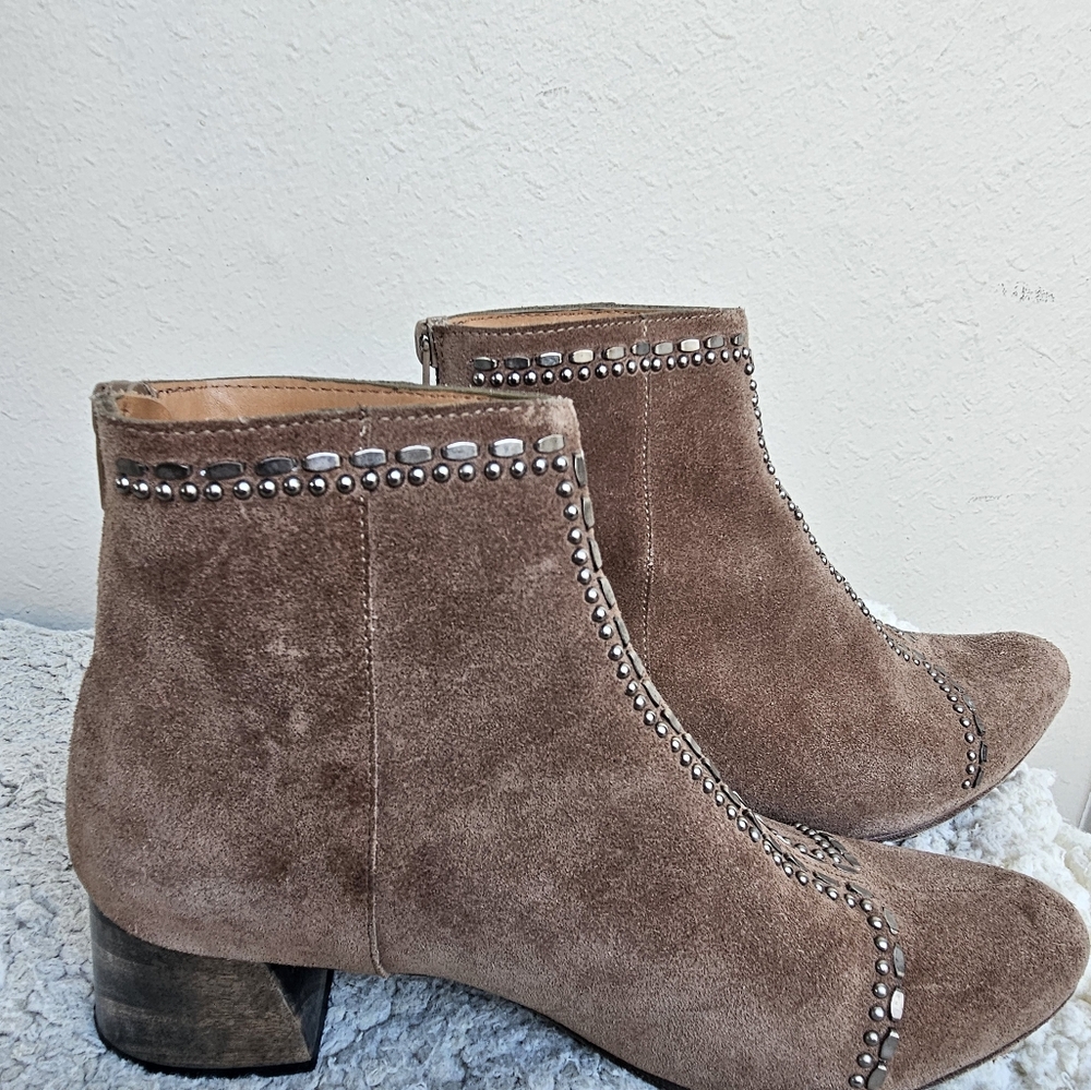 VINTAGE Suede Embellished Ankle Boots by Calleen Cordero - Picture 5 of 9